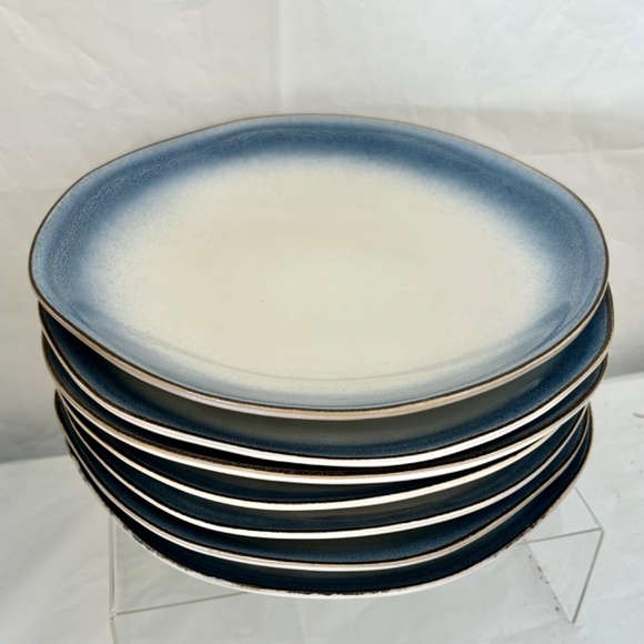 Threshold Ashwood Blue Dinner Plates Set Of 4 FOUR Plates Target 10.5” Excellent - Picture 3 of 4